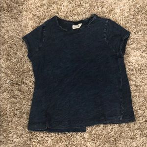 Navy blue shirt with an open back
